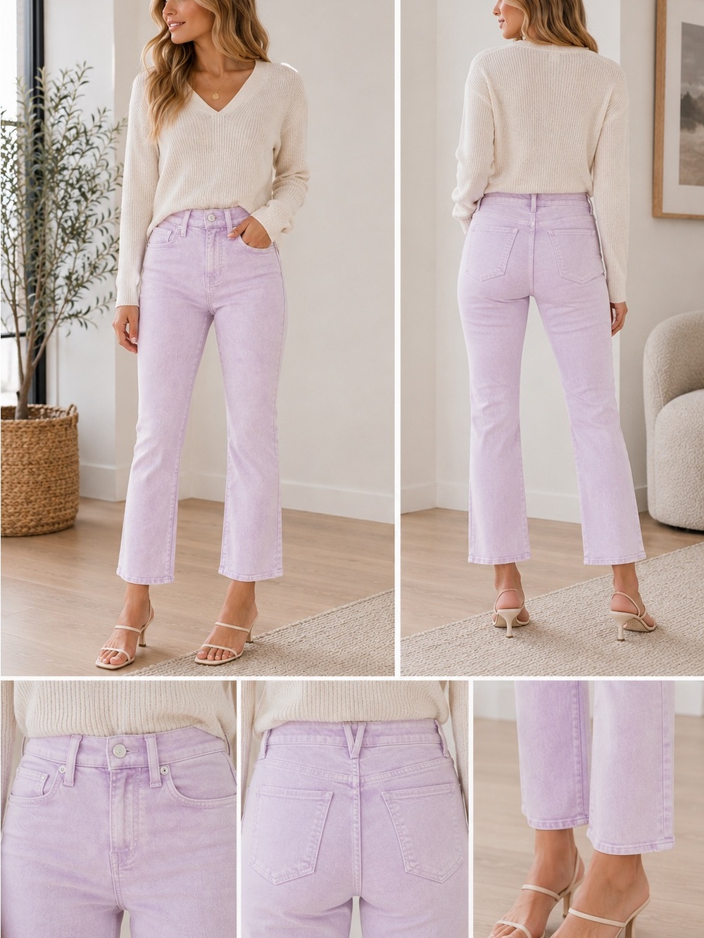 Veronica Beard Carly High Rise Lavender Cropped Jeans Size 24